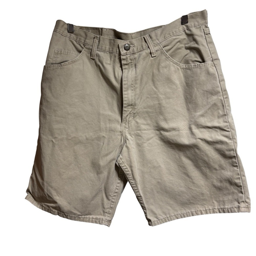 Wrangler‎ Authentic Jeans Mens Tan Canvas Utility Shorts  Size 36 Khaki #88
